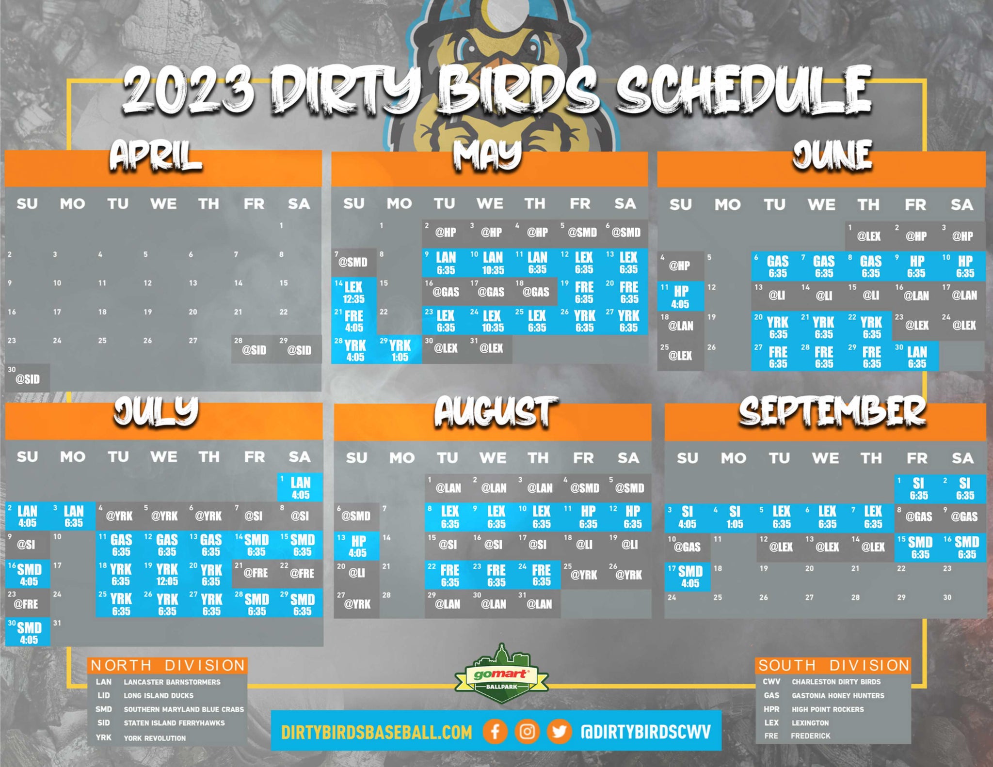 Dirty Birds Announce 2023 Regular Season Game Times