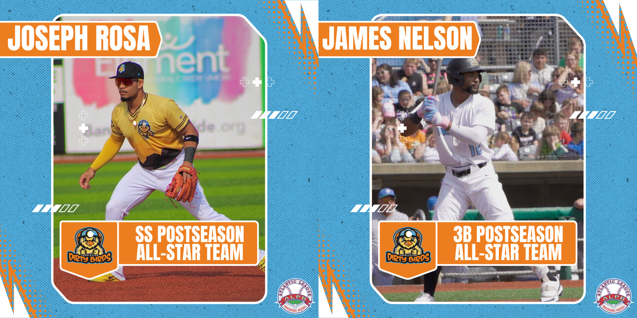 Dirty Birds Shortstop Joseph Rosa and Third Baseman James Nelson Named ALPB Postseason All-Stars