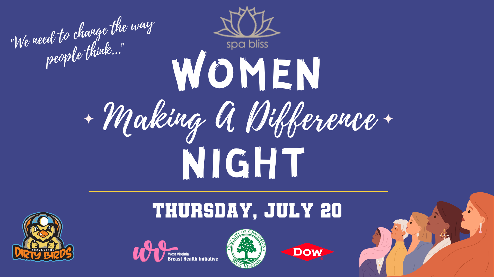DIRTY BIRDS, SPA BLISS TO CELEBRATE WOMEN MAKING A DIFFERENCE NIGHT