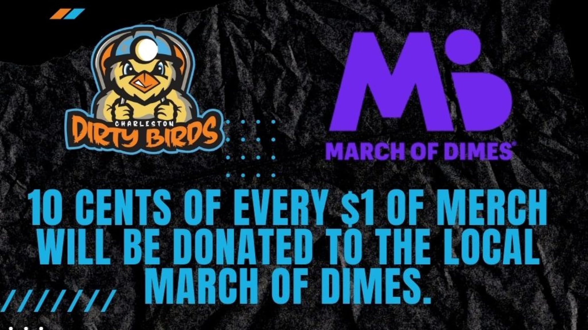 CHARLESTON DIRTY BIRDS TO DONATE PORTION OF MERCHANDISE SALES IN MARCH TO MARCH OF DIMES