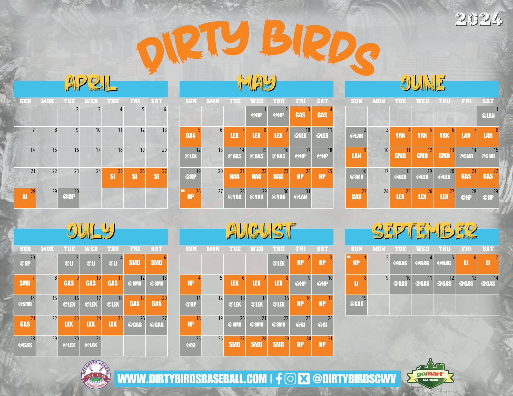 2023 Dirty Birds Baseball Schedule Charleston Dirty Birds