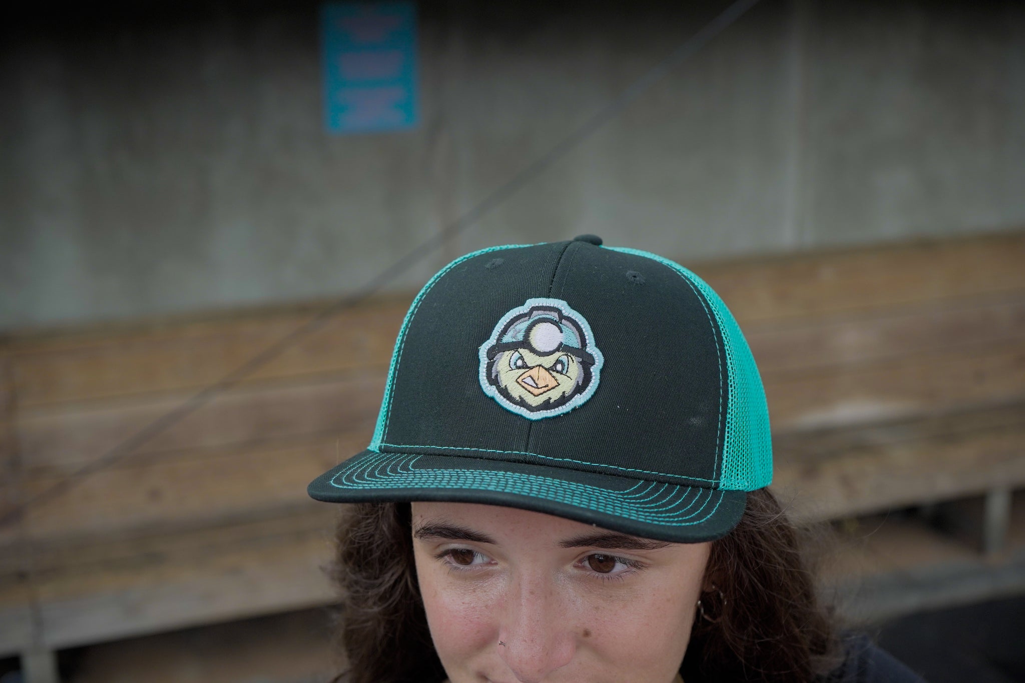 Black/Neon Blue Trucker Hat