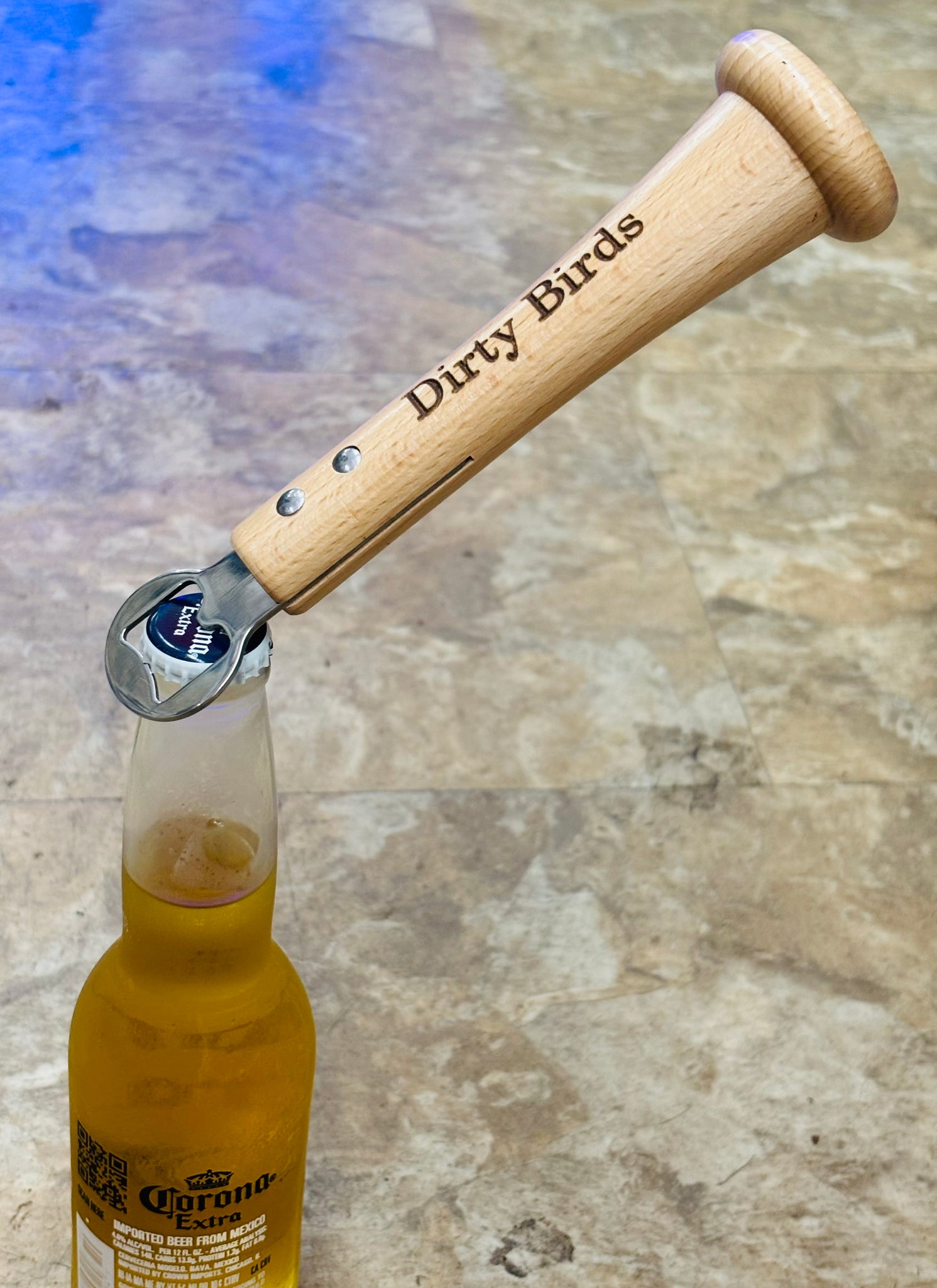 Baseball bat bottle opener